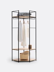 La Redoute Intérieurs Black Adarbi Corner Wood & Metal Wardrobe Unit - Image 4 of 6