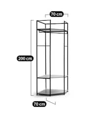 La Redoute Intérieurs Black Adarbi Corner Wood & Metal Wardrobe Unit - Image 6 of 6