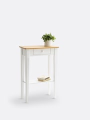 La Redoute Intérieurs White Naturel Alvina Slim Solid Pine 1-Drawer Console Table - Image 2 of 3