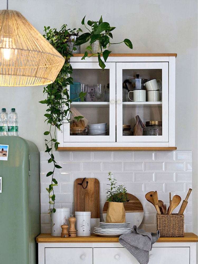 La Redoute Intérieurs White Alvina Pine Wall Cabinet - Image 1 of 5