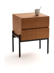 La Redoute Intérieurs Oak Lodge Bedside Table with 2 Drawers - Image 2 of 6