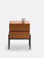 La Redoute Intérieurs Oak Lodge Bedside Table with 2 Drawers - Image 3 of 6