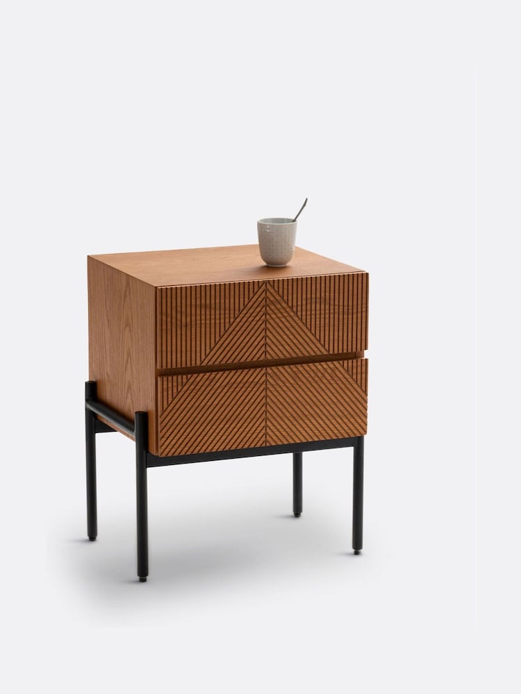 La Redoute Intérieurs Oak Lodge Bedside Table with 2 Drawers - Image 6 of 6