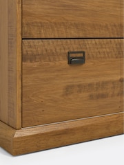 La Redoute Intérieurs Dark Oak Wood Lindley Double Fronted 3 Drawer Shoes Cabinet - Image 2 of 6