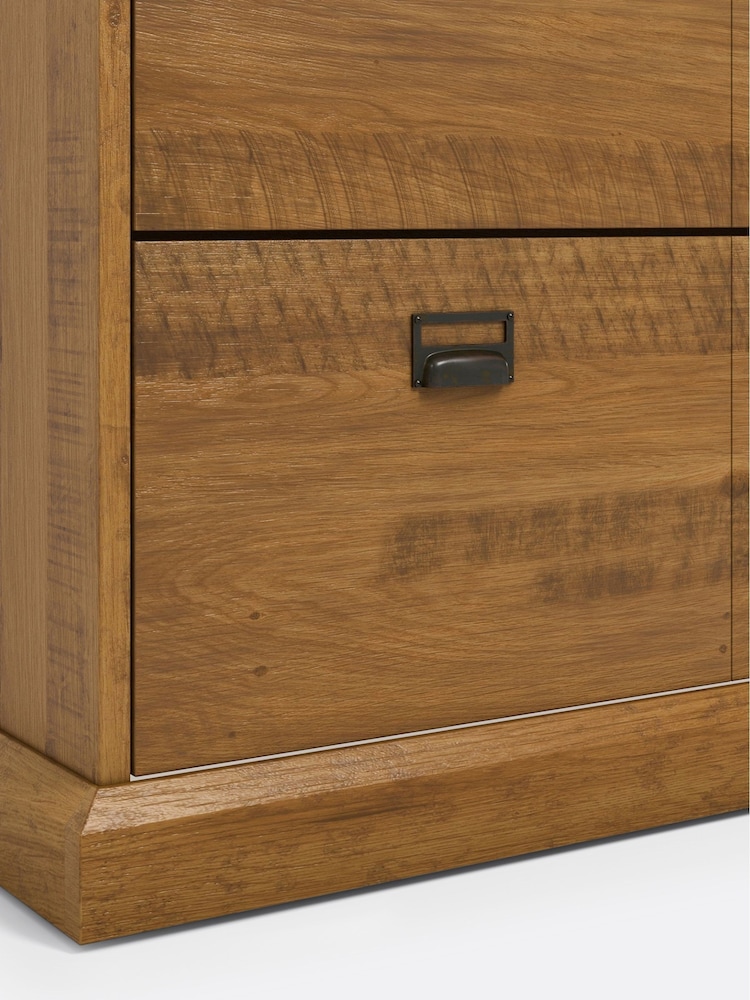 La Redoute Intérieurs Dark Oak Wood Lindley Double Fronted 3 Drawer Shoes Cabinet - Image 2 of 6