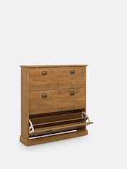 La Redoute Intérieurs Dark Oak Wood Lindley Double Fronted 3 Drawer Shoes Cabinet - Image 5 of 6