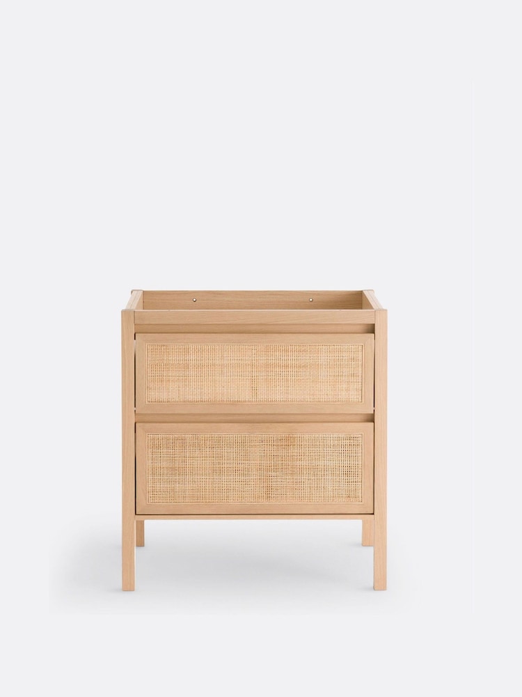 La Redoute Intérieurs Natural Lumpa L80cm Oak  Cane 2 Drawer Bathroom Vanity Unit - Image 1 of 6