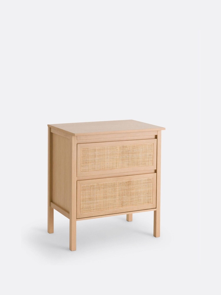 La Redoute Intérieurs Natural Lumpa L80cm Oak  Cane 2 Drawer Bathroom Vanity Unit - Image 2 of 6
