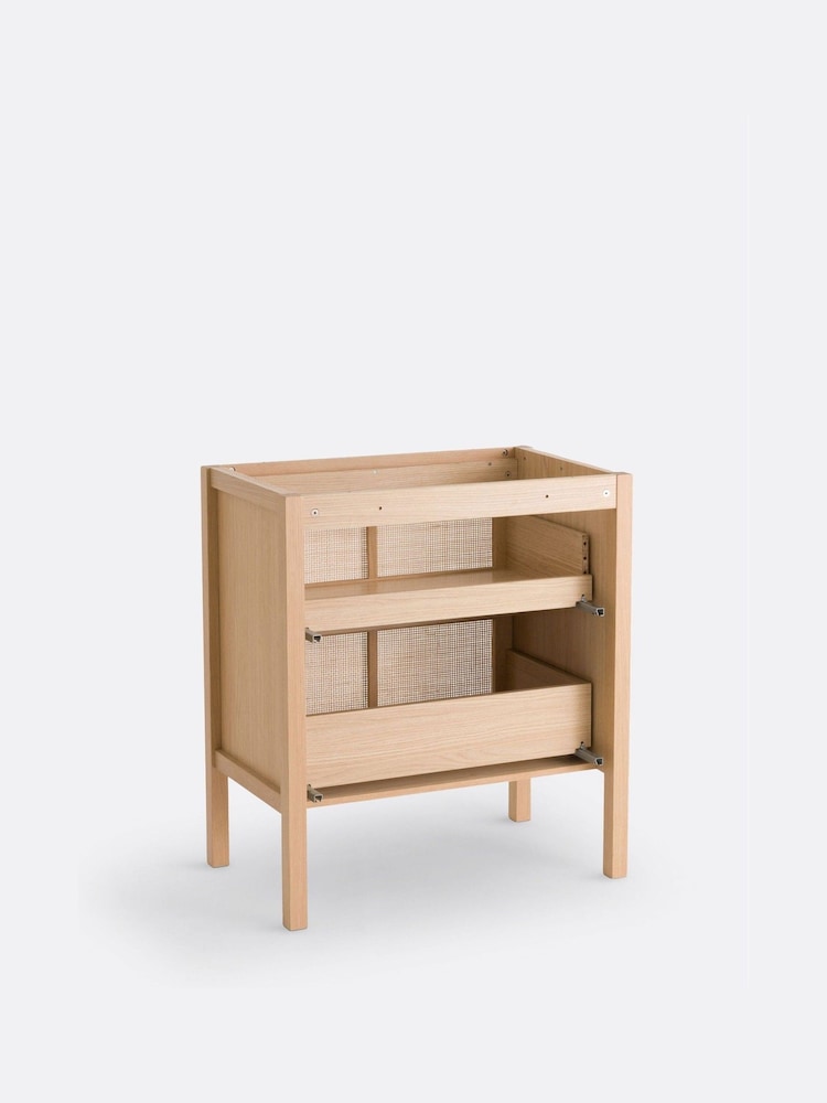 La Redoute Intérieurs Natural Lumpa L80cm Oak  Cane 2 Drawer Bathroom Vanity Unit - Image 6 of 6