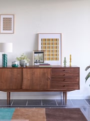 La Redoute Intérieurs Walnut Quilda 2-Door Vintage Dresser with 4 Drawers - Image 1 of 6