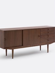 La Redoute Intérieurs Walnut Quilda 2-Door Vintage Dresser with 4 Drawers - Image 2 of 6