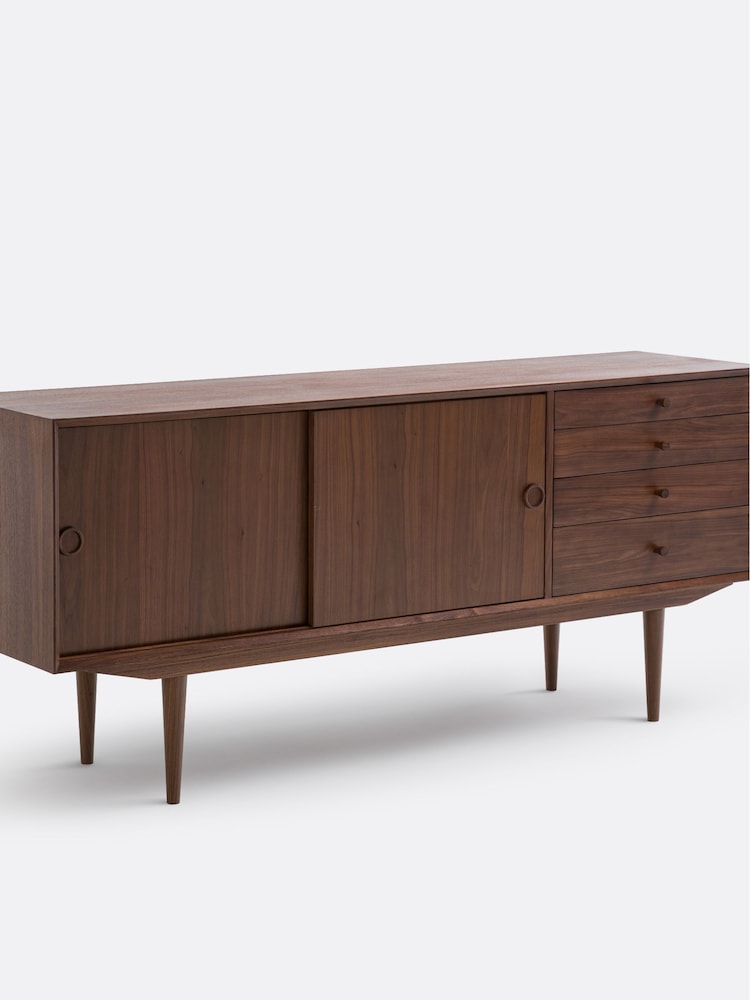 La Redoute Intérieurs Walnut Quilda 2-Door Vintage Dresser with 4 Drawers - Image 2 of 6