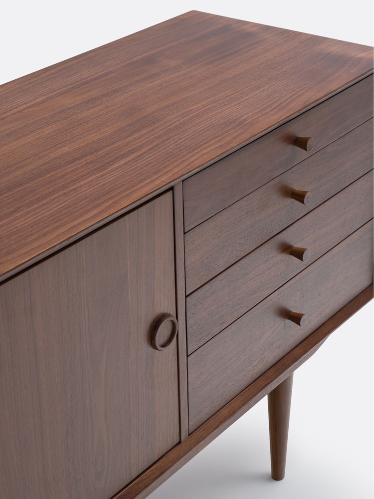 La Redoute Intérieurs Walnut Quilda 2-Door Vintage Dresser with 4 Drawers - Image 6 of 6