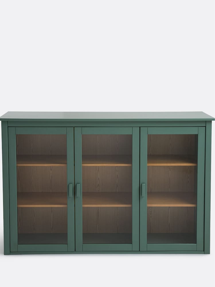 La Redoute Intérieurs Green Eucalyptus Alvina 3 Door Cabinet in Solid Pine - Image 1 of 4