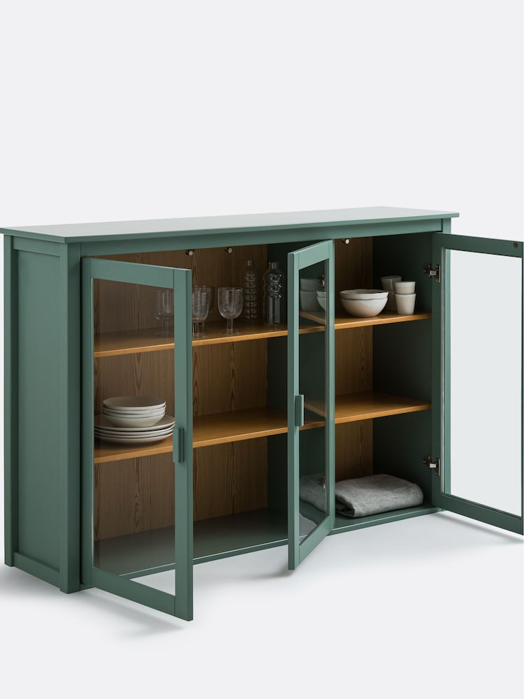 La Redoute Intérieurs Green Eucalyptus Alvina 3 Door Cabinet in Solid Pine - Image 2 of 4