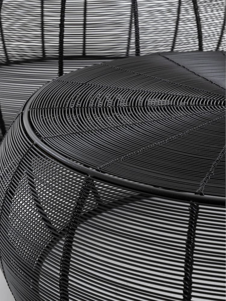 La Redoute Intérieurs Set of 2 Black Bangor Wired Steel Round Coffee Tables - Image 4 of 4