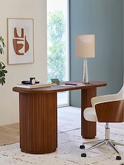 La Redoute Intérieurs Walnut Genna Organically Shaped Desk with 1 Door - Image 1 of 6