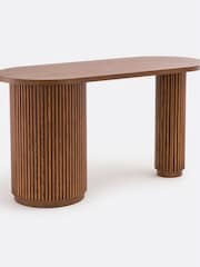 La Redoute Intérieurs Walnut Genna Organically Shaped Desk with 1 Door - Image 2 of 6