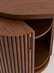 La Redoute Intérieurs Walnut Genna Organically Shaped Desk with 1 Door - Image 3 of 6
