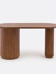 La Redoute Intérieurs Walnut Genna Organically Shaped Desk with 1 Door - Image 4 of 6