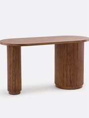 La Redoute Intérieurs Walnut Genna Organically Shaped Desk with 1 Door - Image 5 of 6