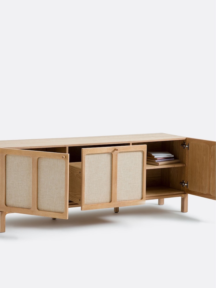 La Redoute Intérieurs Oak Linen Tint Esmara Ash & Linen Hifi TV Unit - Image 2 of 5 La Redoute Intérieurs Oak Linen Tint Esmara Ash & Linen Hifi TV Unit - Image 2 of 5