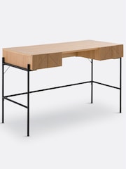 La Redoute Intérieurs Natural Oak Plate Lodge 2 Drawer Desk - Image 5 of 6