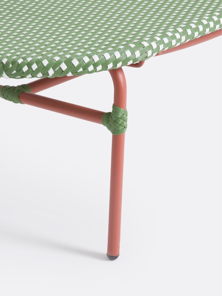 La Redoute Intérieurs Red Green White Matu Garden Bench In Steel And Woven Resin Matu - Image 6 of 6