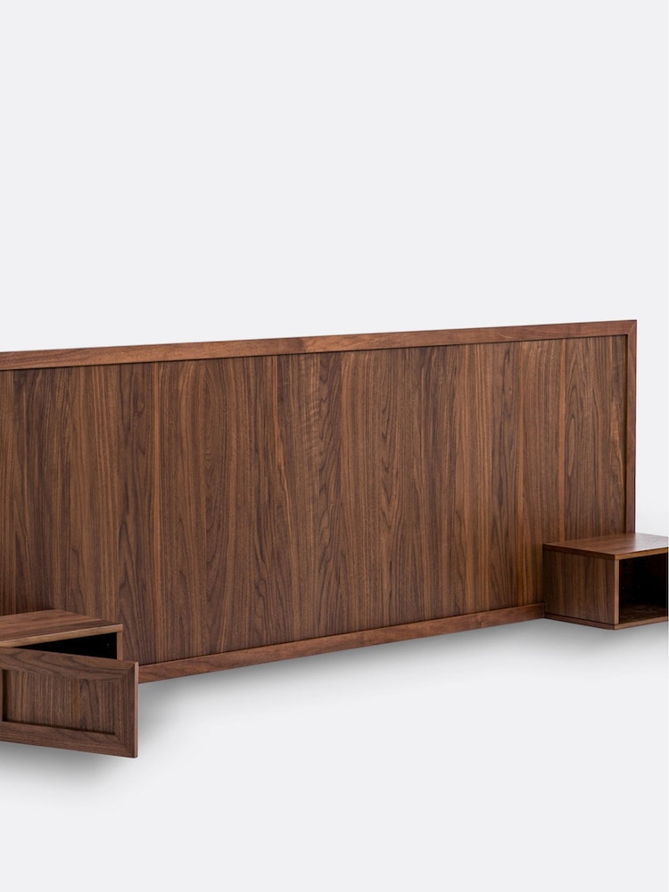 La Redoute Intérieurs Walnut Silentio Headboard with Integrated Bedside Table - Image 1 of 4