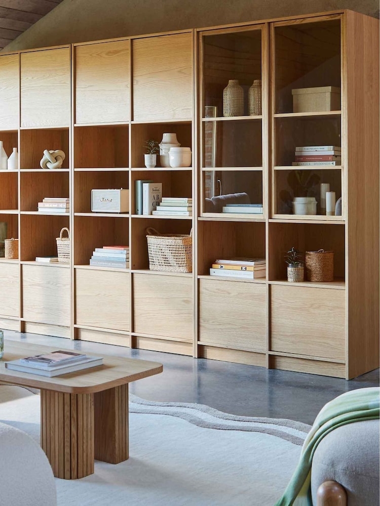 La Redoute Intérieurs Oak Senssia Modular Cabinet with 4 Doors and 2 Compartments - Image 1 of 4 La Redoute Intérieurs Oak Senssia Modular Cabinet with 4 Doors and 2 Compartments - Image 1 of 4