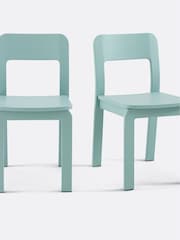 La Redoute Intérieurs Set of 2 Blue Talet Solid Oak Chairs - Image 5 of 5