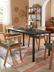 La Redoute Intérieurs Black Hiba 4 Seater Industrial Metal Dining Table - Image 1 of 4