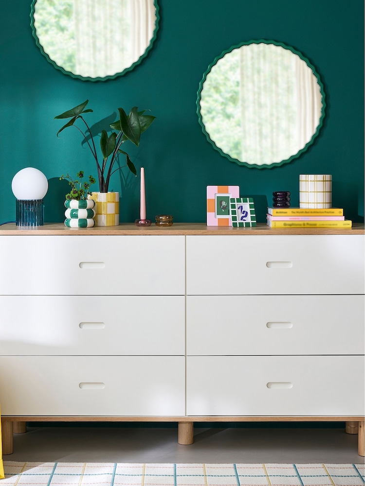 La Redoute Intérieurs Oak/White Manoe Chest of 6- Drawers - Image 1 of 6 La Redoute Intérieurs Oak/White Manoe Chest of 6- Drawers - Image 1 of 6