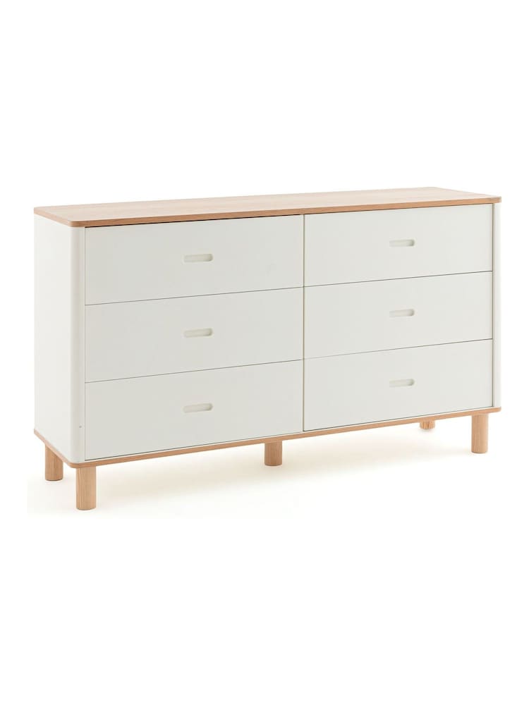 La Redoute Intérieurs Oak/White Manoe Chest of 6- Drawers - Image 2 of 6 La Redoute Intérieurs Oak/White Manoe Chest of 6- Drawers - Image 2 of 6