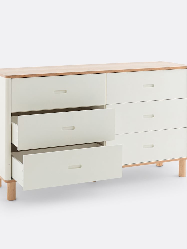 La Redoute Intérieurs Oak/White Manoe Chest of 6- Drawers - Image 6 of 6 La Redoute Intérieurs Oak/White Manoe Chest of 6- Drawers - Image 6 of 6