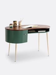 La Redoute Intérieurs Green Walnut Topim Vintage Desk - Image 3 of 6