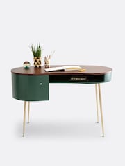 La Redoute Intérieurs Green Walnut Topim Vintage Desk - Image 4 of 6