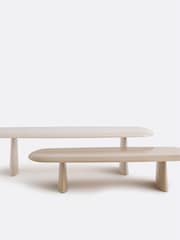 La Redoute Intérieurs Set of 2 White Beige Jaya Semi-Nested Coffee Tables - Image 2 of 5