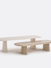 La Redoute Intérieurs Set of 2 White Beige Jaya Semi-Nested Coffee Tables - Image 3 of 5