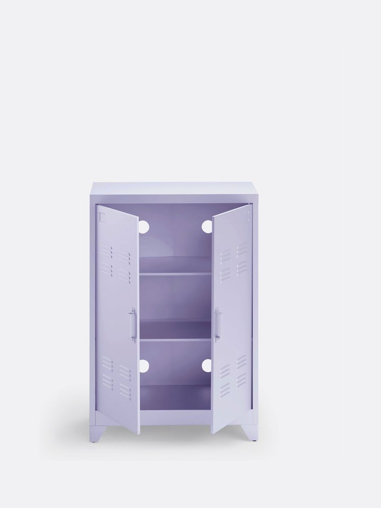 La Redoute Intérieurs Lavender Hiba Industrial Low Metal Cabinet - Image 2 of 4