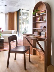 La Redoute Intérieurs Set of 2 Walnut Talet Solid Oak Chairs - Image 1 of 5