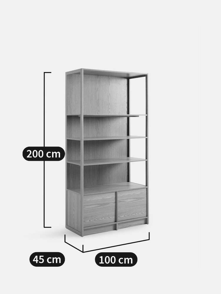 La Redoute Intérieurs Oak Senssia Oak 2-Door Shelving Unit - Image 6 of 6