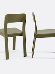 La Redoute Intérieurs Set of 2 Khaki Talet Solid Oak Chairs - Image 1 of 3