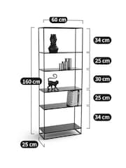 La Redoute Intérieurs Black Hiba Industrial 6-Shelf Metal Bookcase - Image 4 of 6