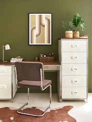 La Redoute Intérieurs Ecru Walnut Cooven Vintage Style Desk - Image 1 of 6