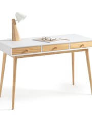 La Redoute Intérieurs White Wood Jimi Desk with 3 Drawers - Image 2 of 4