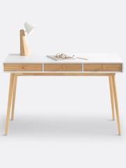 La Redoute Intérieurs White Wood Jimi Desk with 3 Drawers - Image 3 of 4