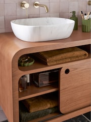 La Redoute Intérieurs Oak Palmo Vintage Double Washbasin Bathroom Unit - Image 2 of 7
