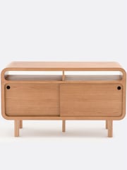 La Redoute Intérieurs Oak Palmo Vintage Double Washbasin Bathroom Unit - Image 3 of 7