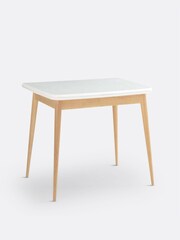 La Redoute Intérieurs White Jimi 2 to 6 Seater Birch Dining Table - Image 2 of 5